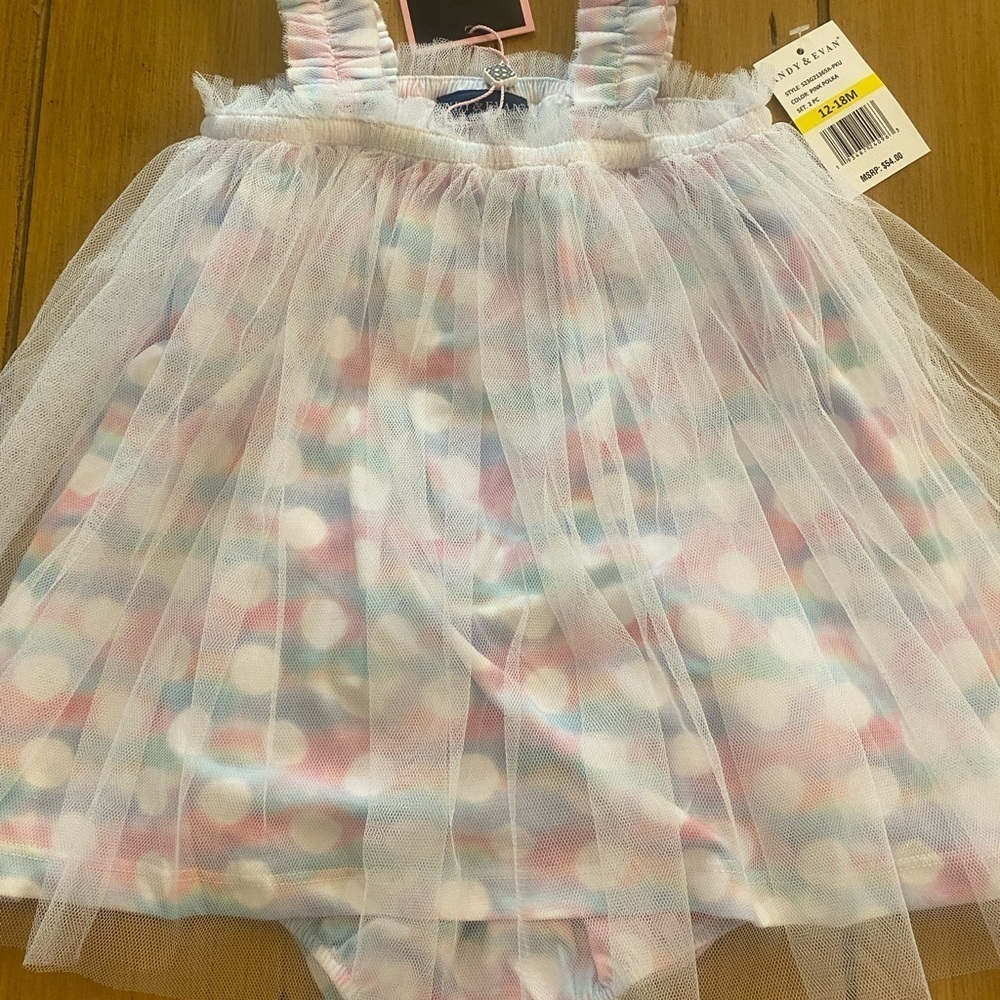Infant Set Polka Pastel New 12-18 Months Pretty Andy & Evan - Picture 12 of 12